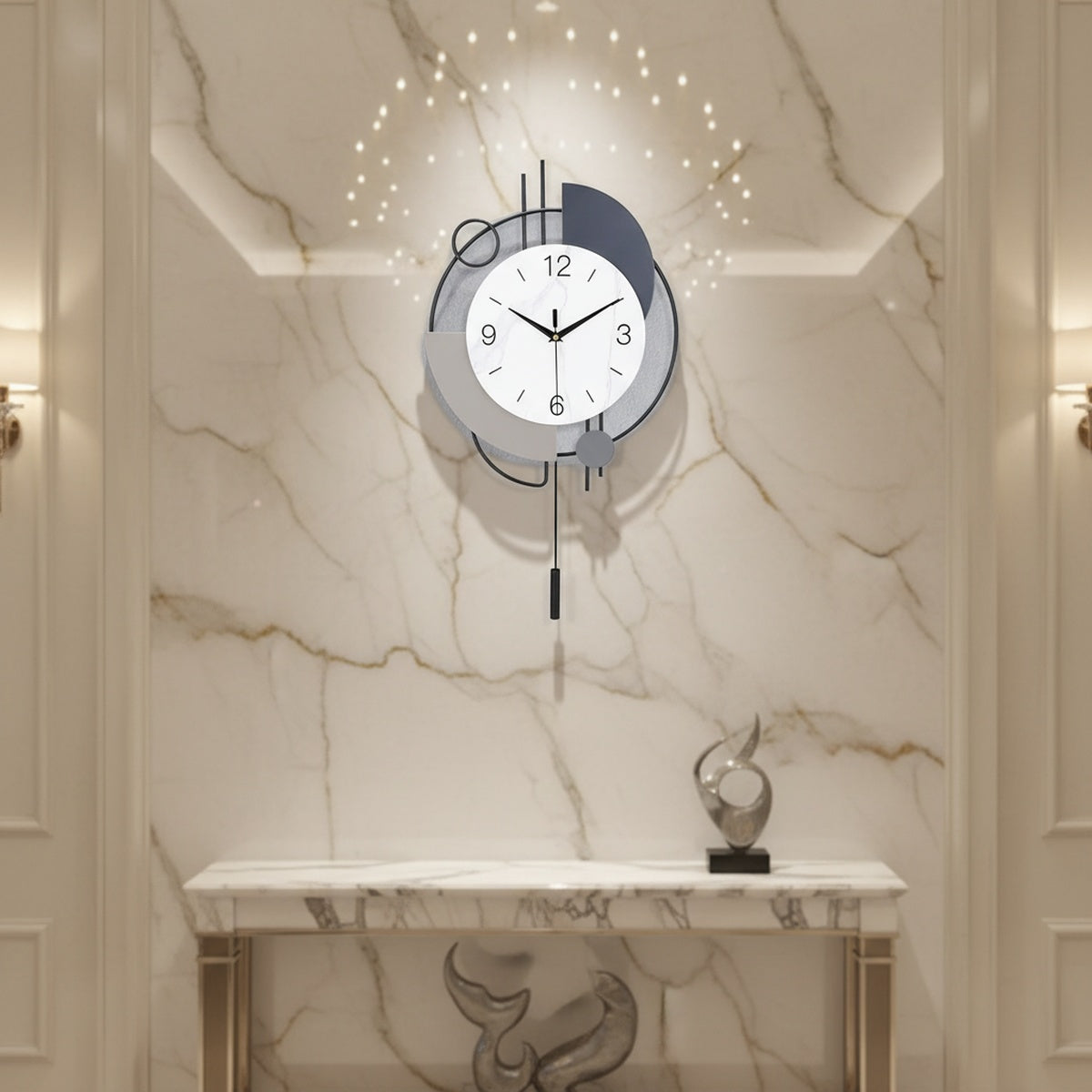 Abstract Pendulum Wall Clock