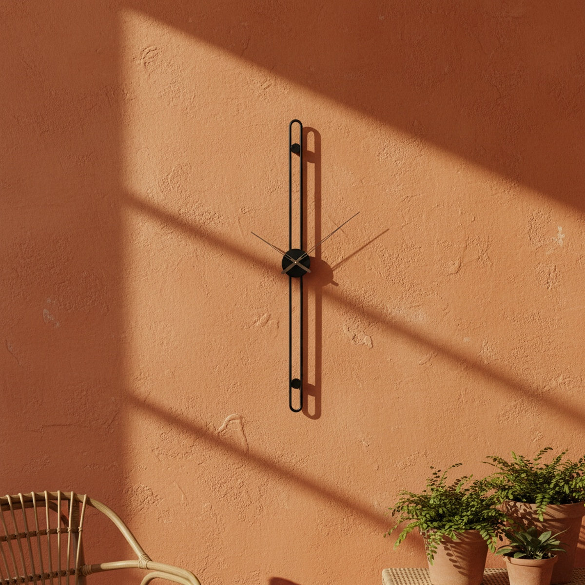 Black Bar Metal Wall Clock