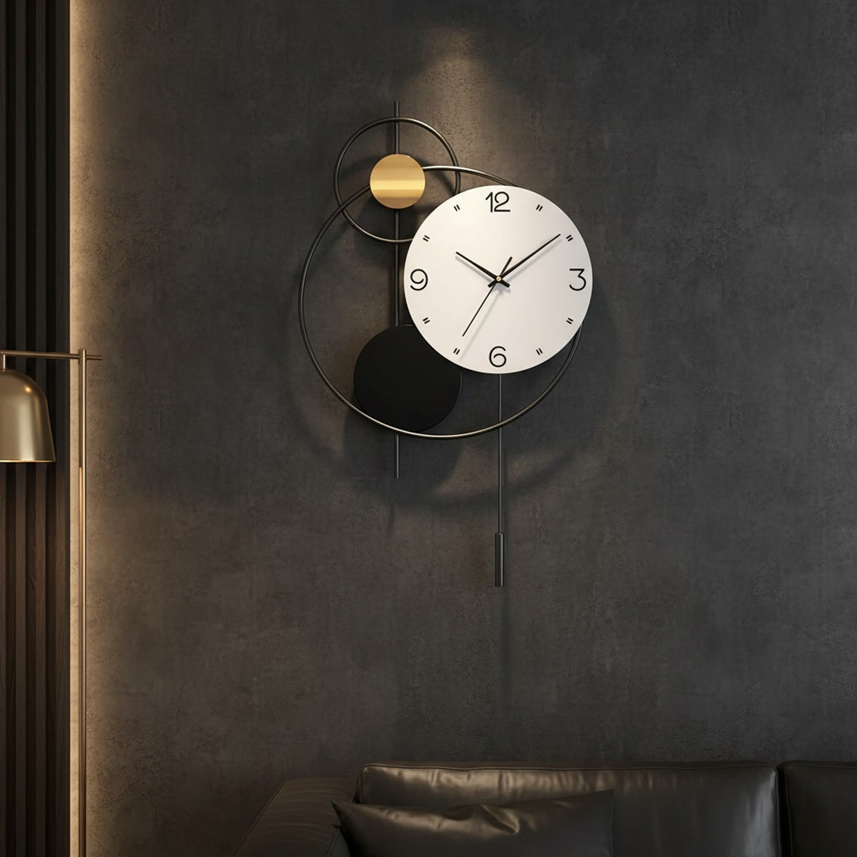 Black Golden Circle Wall Clock