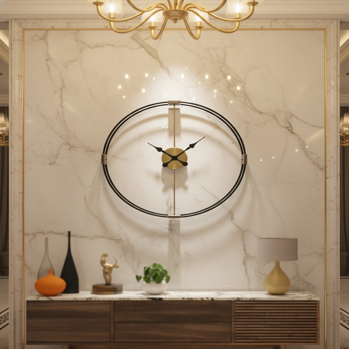 Double Ring Metal Wall Clock