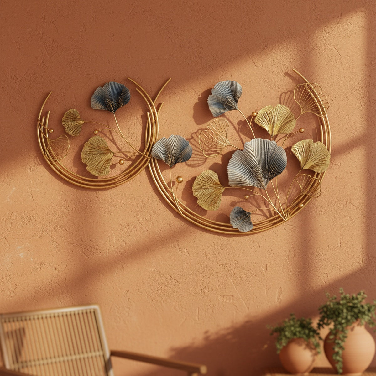 Ginkgo Half Moon Metal Wall Art