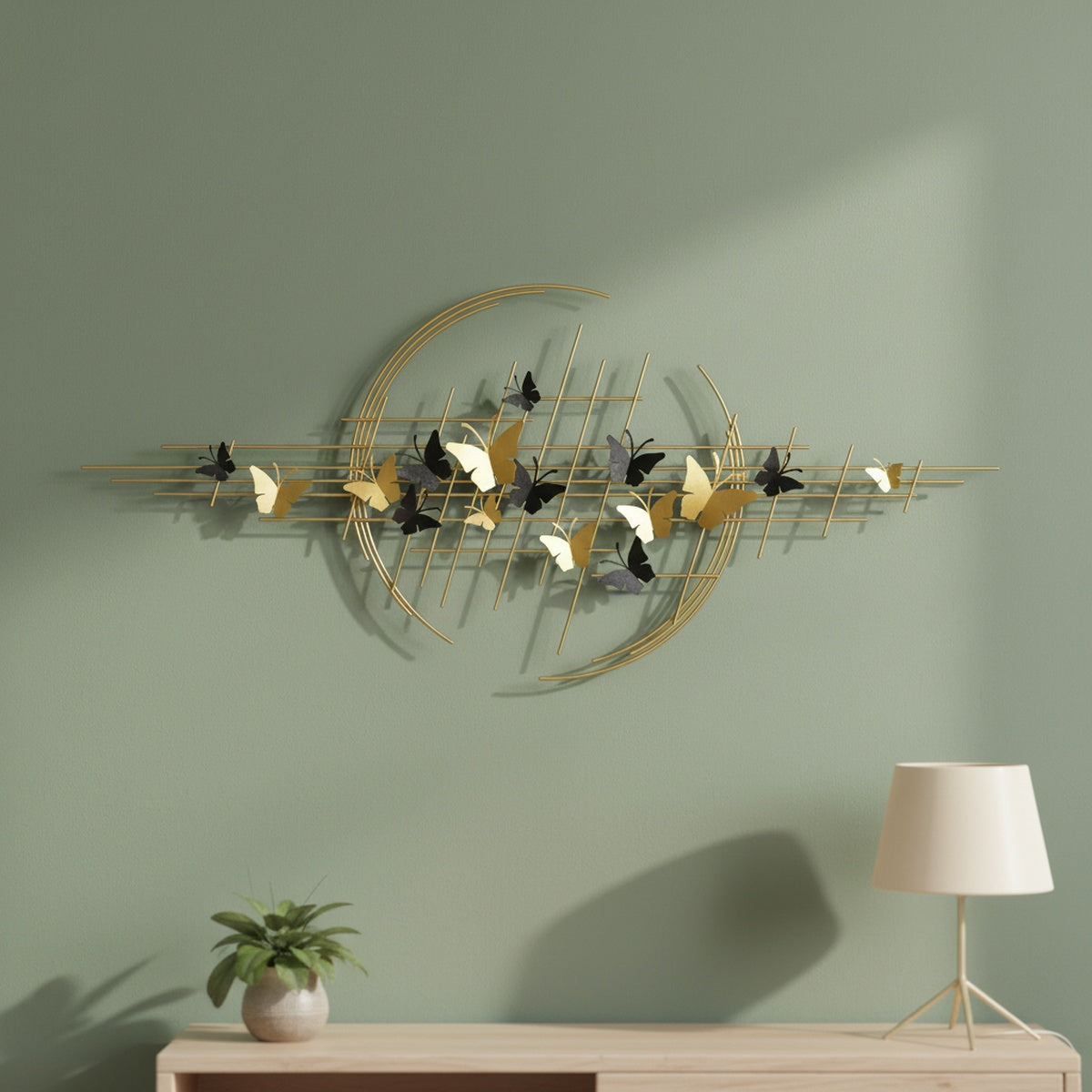 Golden Butterfly Metal Wall Art