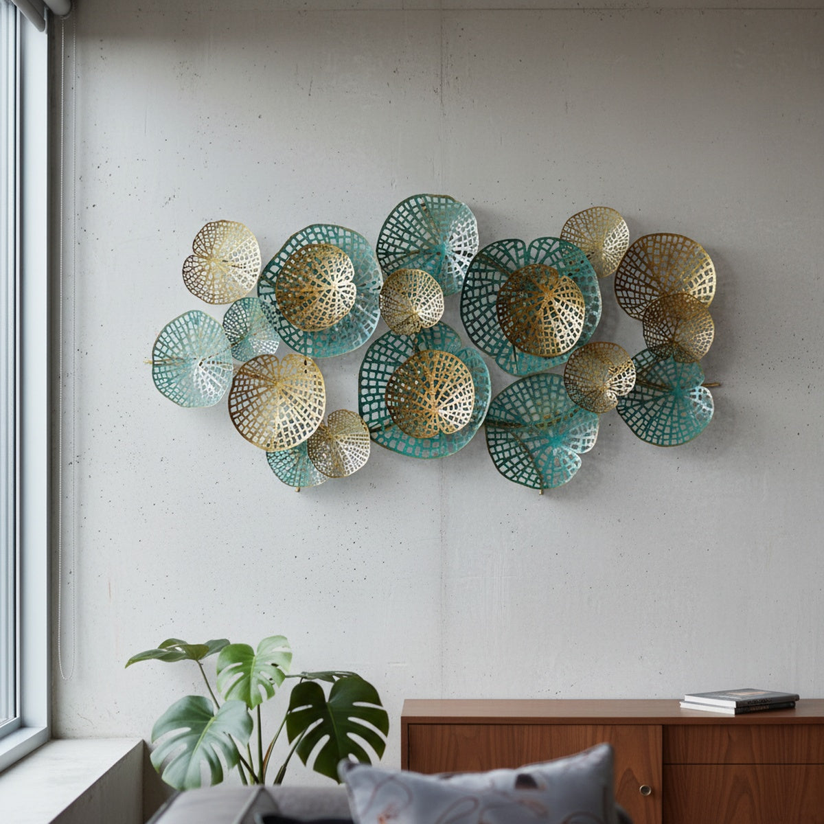 Lotus Leaf Metal Wall Art