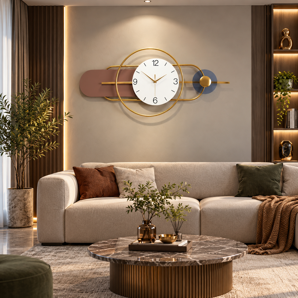 Multicolour Abstract Metal Wall Clock