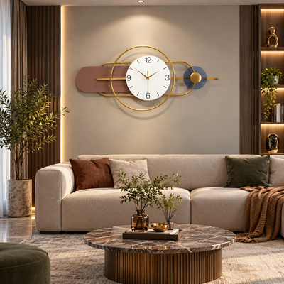 Multicolour Abstract Metal Wall Clock