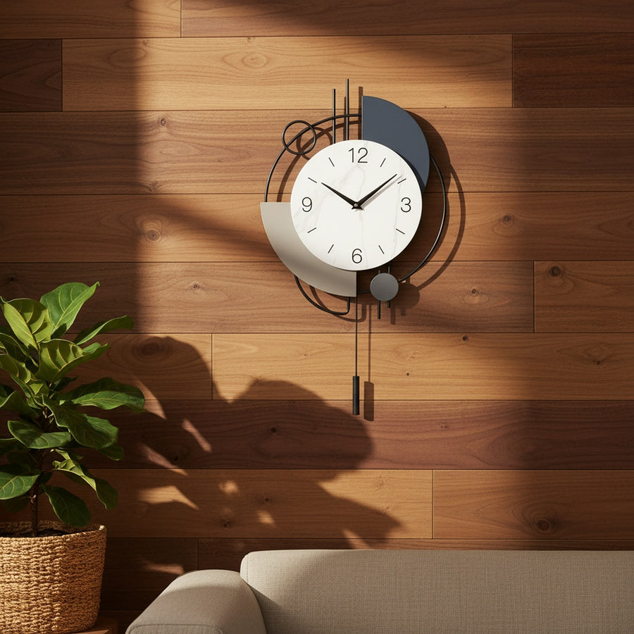 Abstract Pendulum Wall Clock