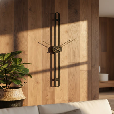 Black Bar Metal Wall Clock
