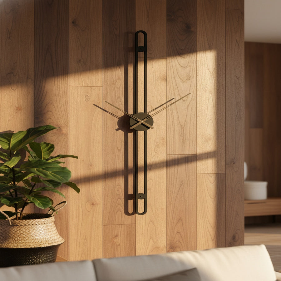 Black Bar Metal Wall Clock