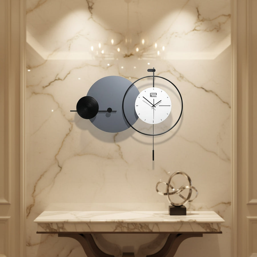 Black Circle Abstract Wall Clock