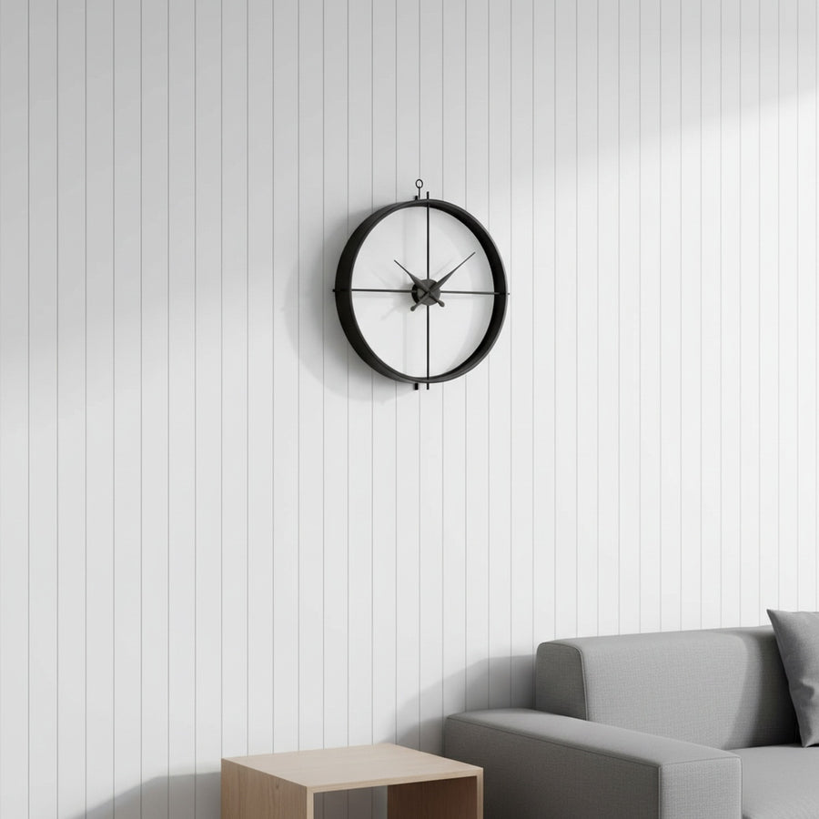 Black Cross Metal Wall Clock