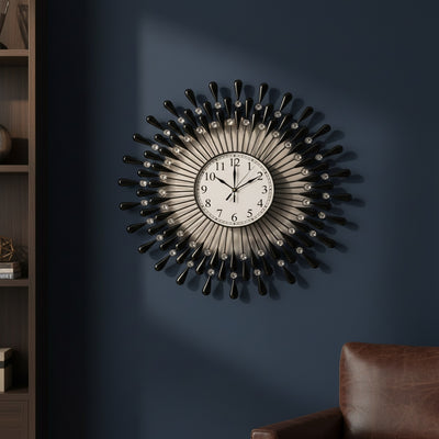 Black Crystal Spike Wall Clock