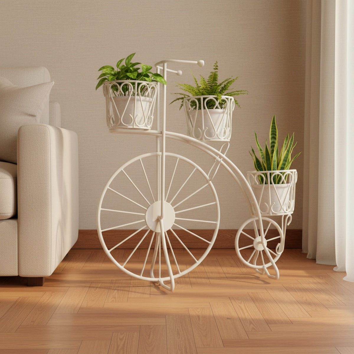 Black Metal Bicycle Flower Pot Stand