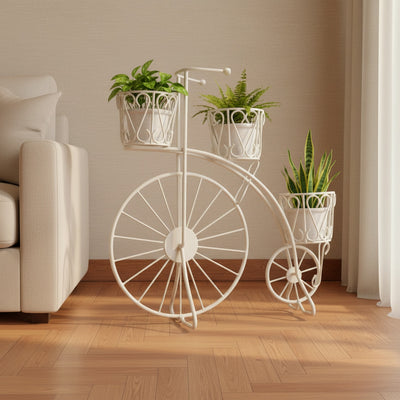 Black Metal Bicycle Flower Pot Stand