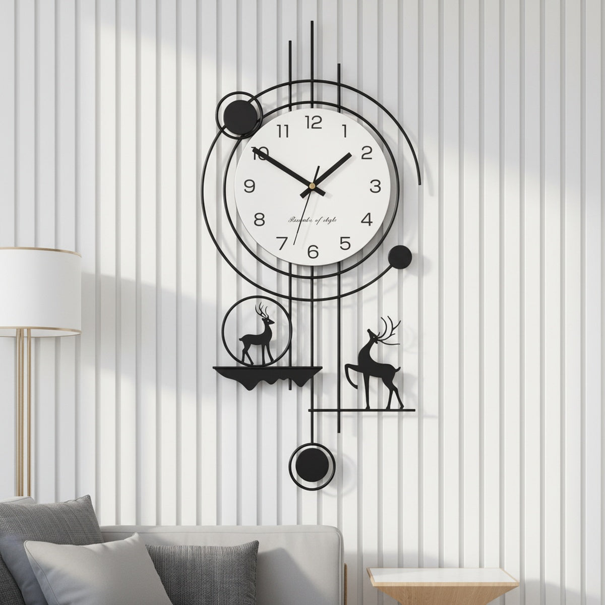 Black Deer Metal Wall Clock