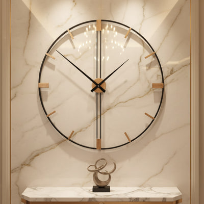 Black Frame Wooden Wall Clock