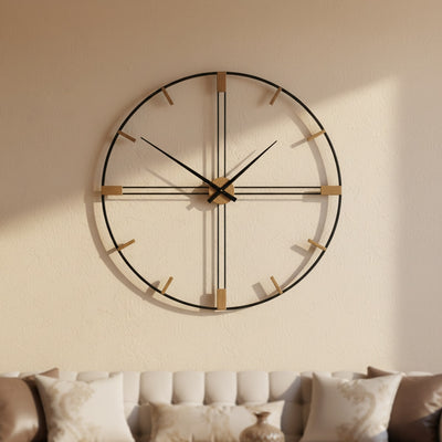 Black Frame Wooden Wall Clock