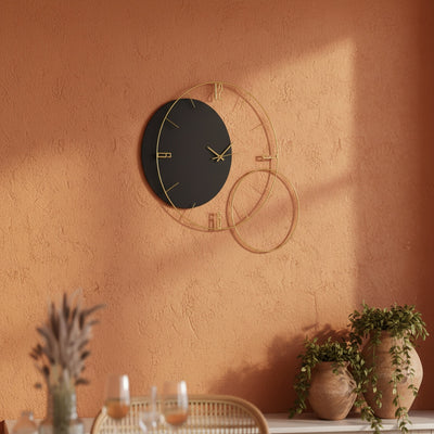 Black Golden Circle Wall Clock