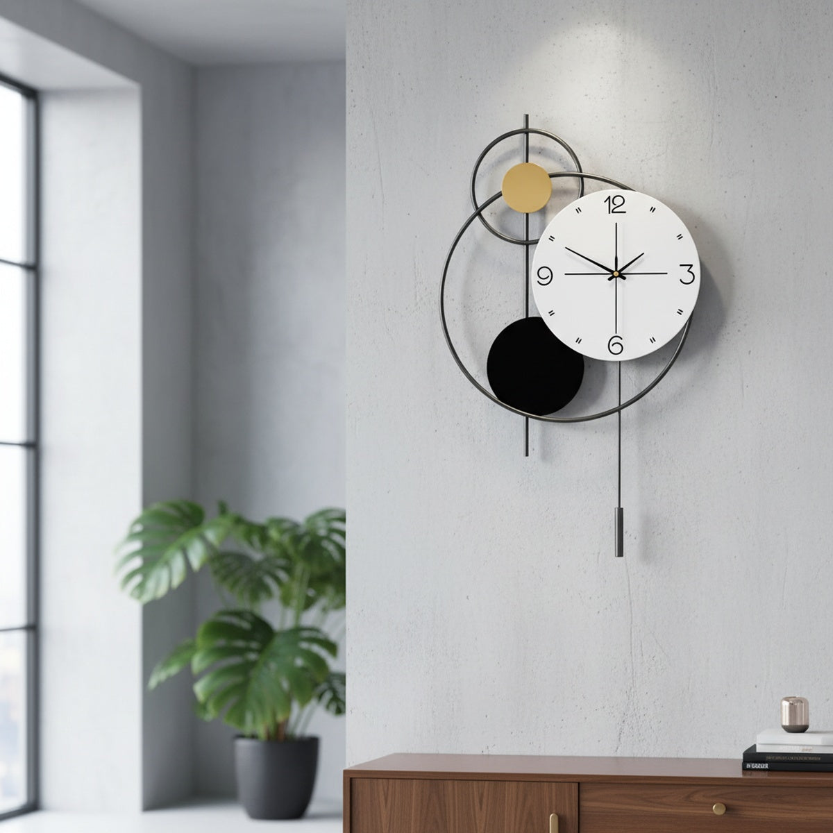 Black Golden Circle Wall Clock