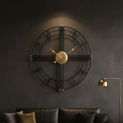 Black Golden Roman Wall Clock