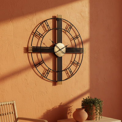 Black Golden Roman Wall Clock