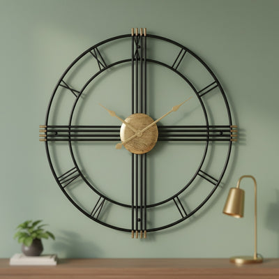 Black Golden Roman Wall Clock