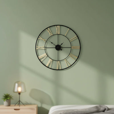 Black Golden Roman Wall Clock