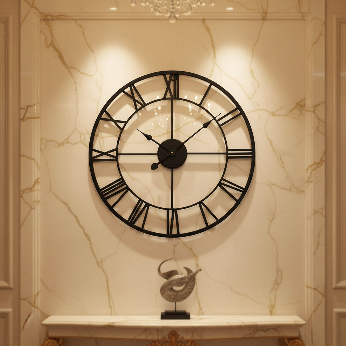 Black Golden Roman Wall Clock