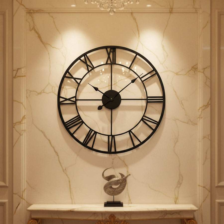 Black Golden Roman Wall Clock