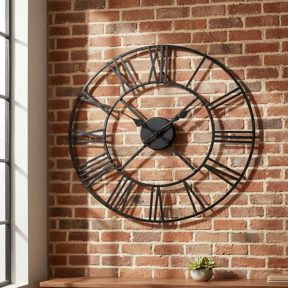 Black Metallic Wall Clock