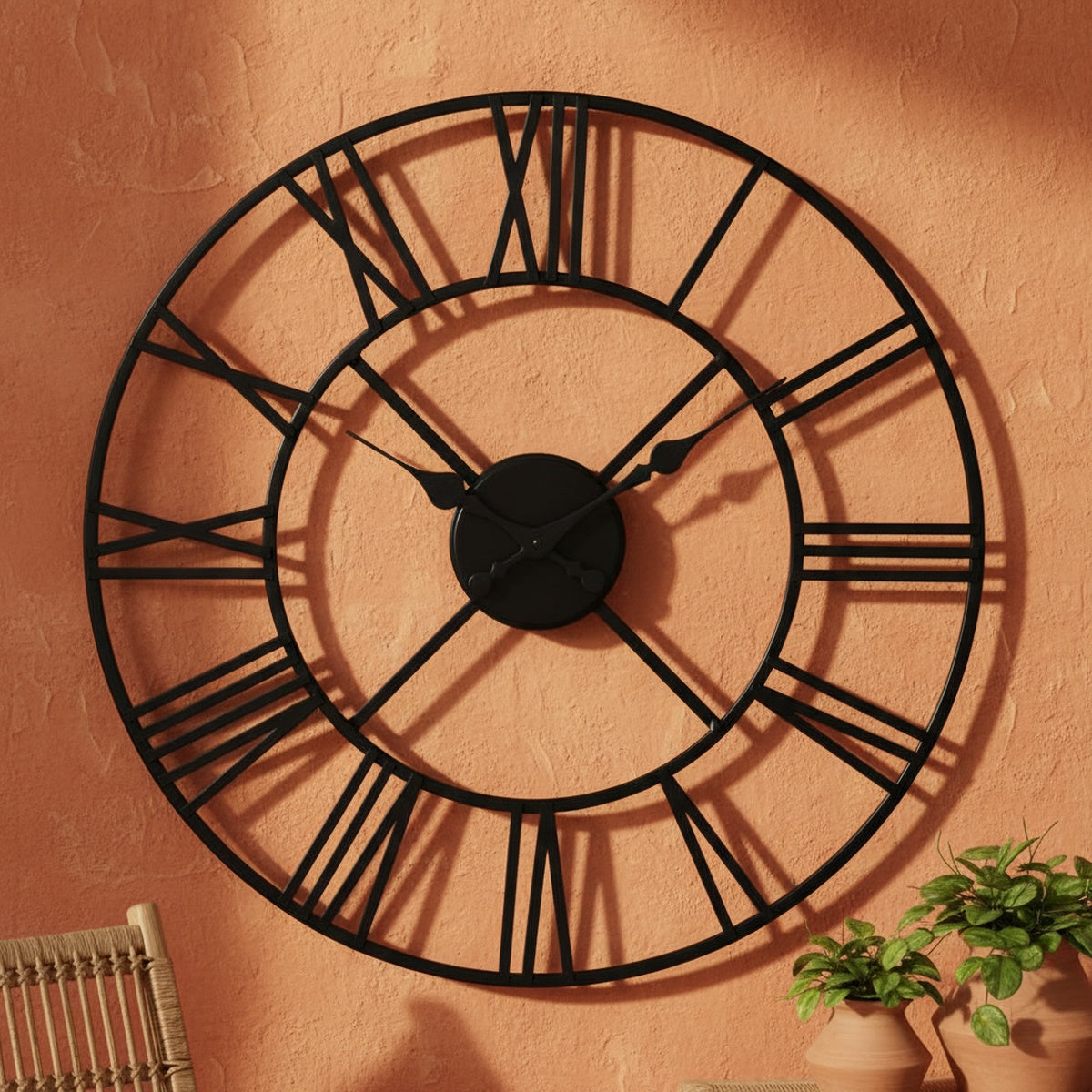 Black Metallic Wall Clock