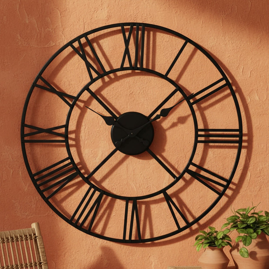 Black Metallic Wall Clock