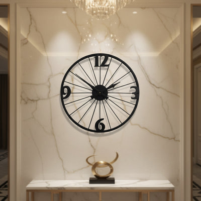 Black Numeral Metal Wall Clock