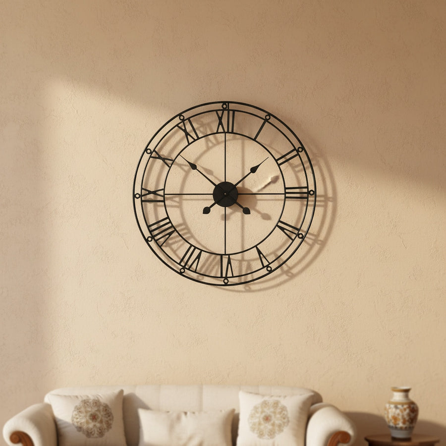 Black Roman Numeral Wall Clock