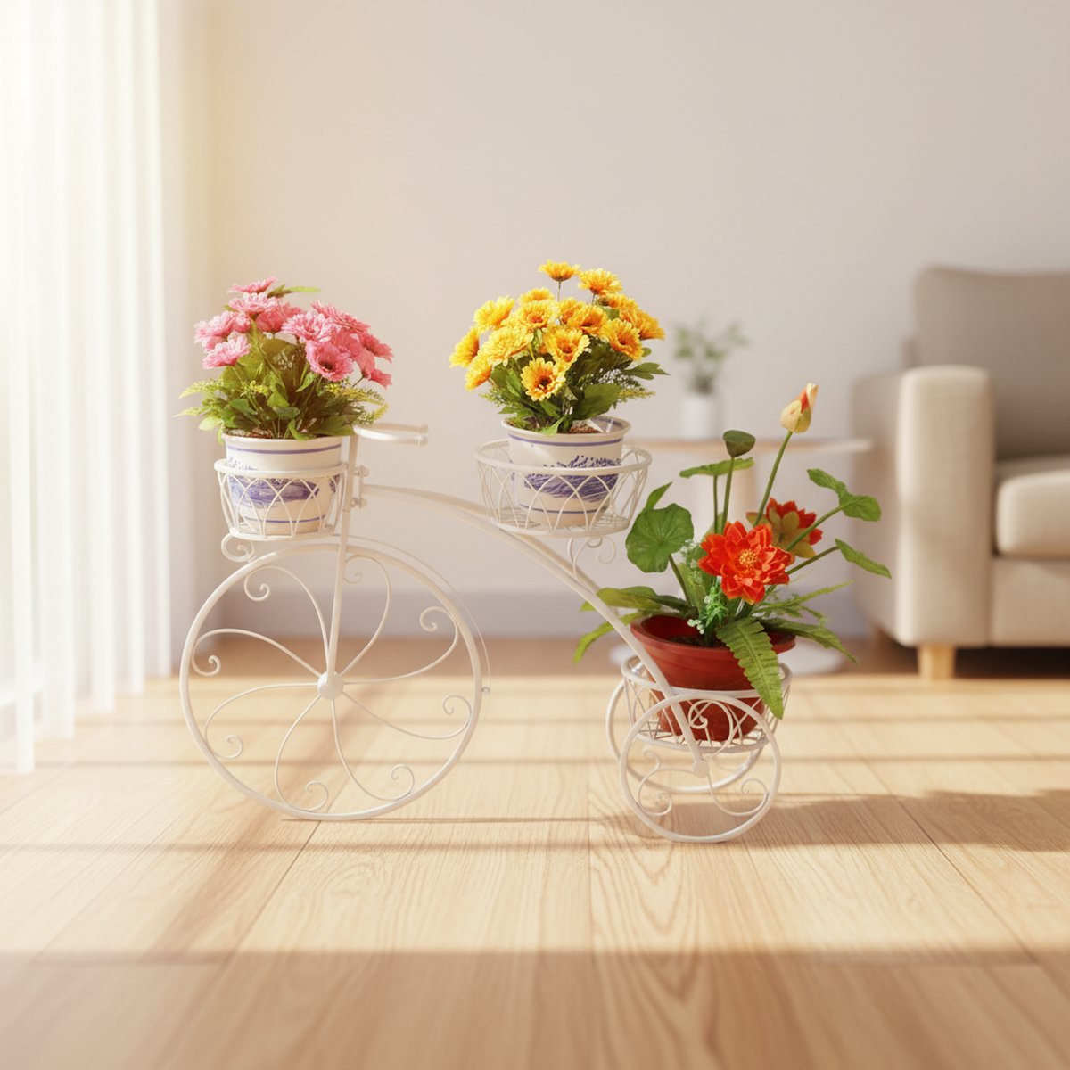 Black Scrollwork Cycle Plant Stand