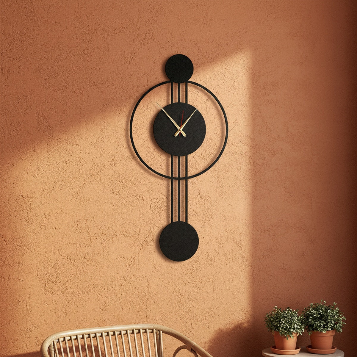 Black Stacked Circle Wall Clock