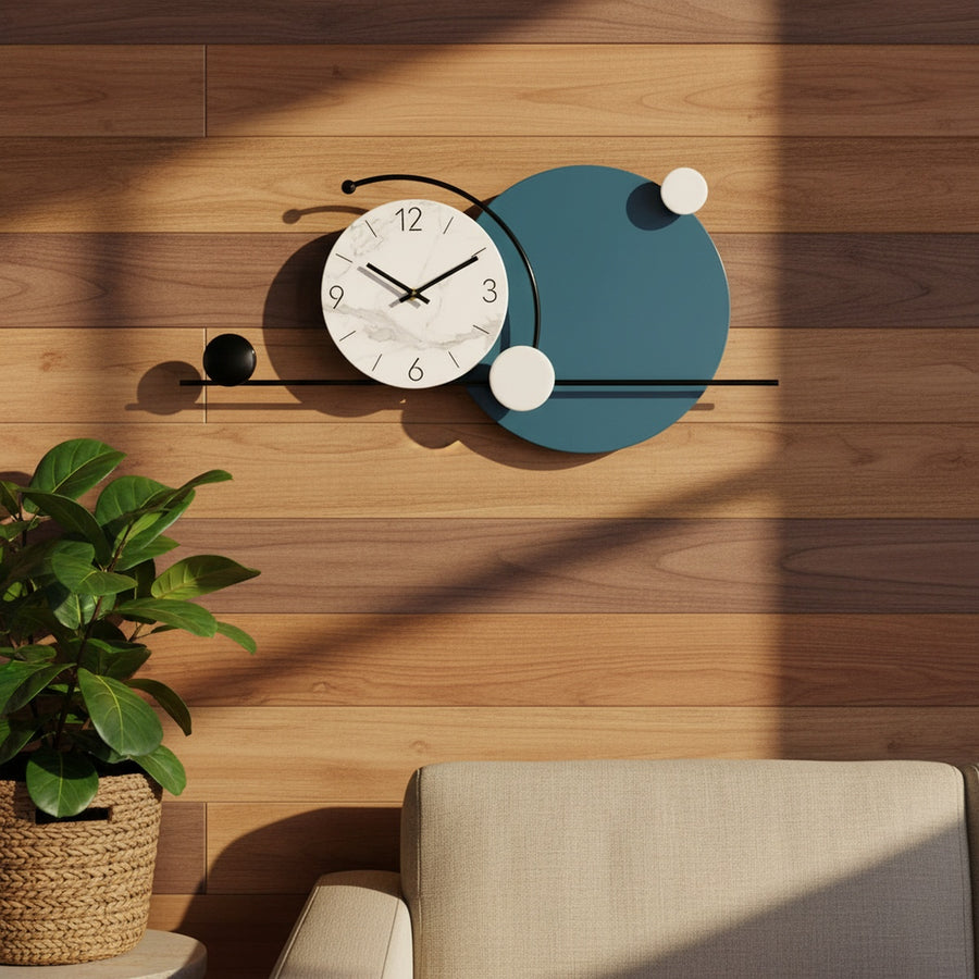 Blue Abstract Circle Wall Clock