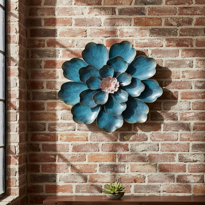 Blue Flower Metal Wall Art