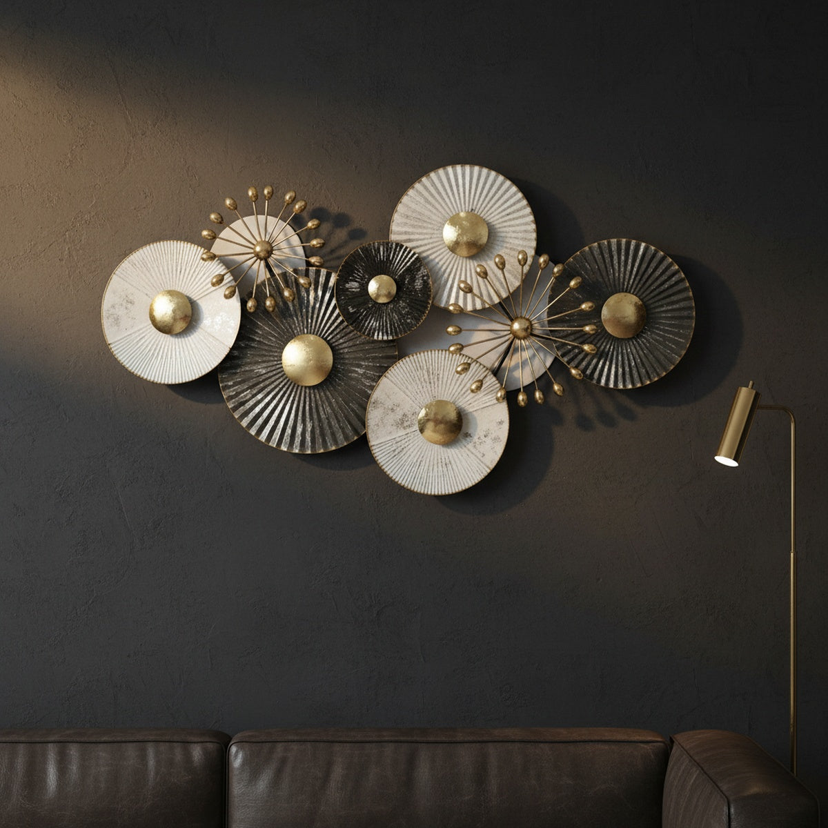Dandelion Gold Metal Wall Art