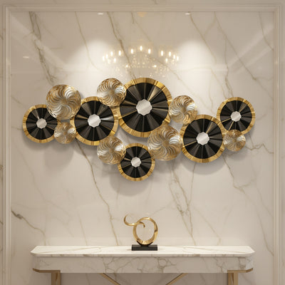 Designer Golden Black Metal Wall Art