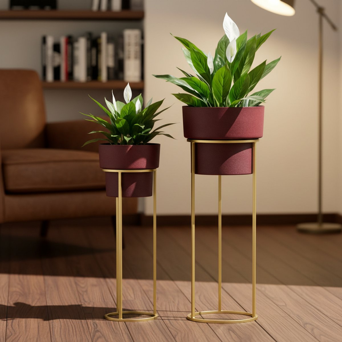Florence Hand-Finished Metal Planter Duo