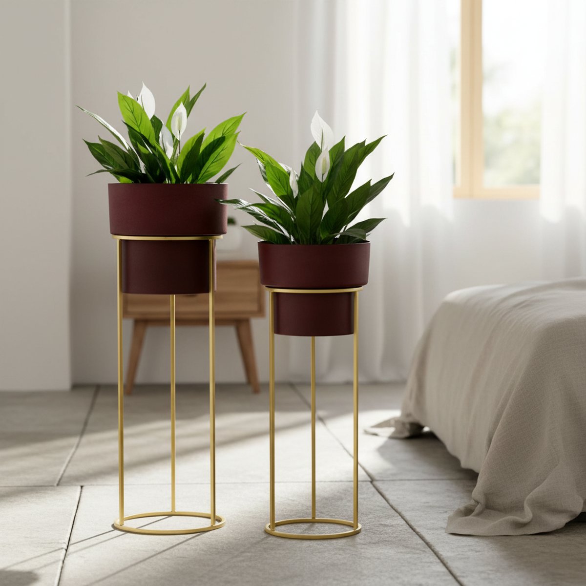Florence Hand-Finished Metal Planter Duo