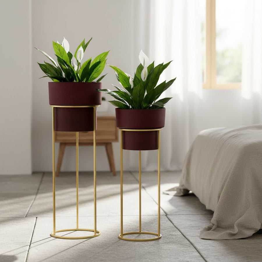 Florence Hand-Finished Metal Planter Duo