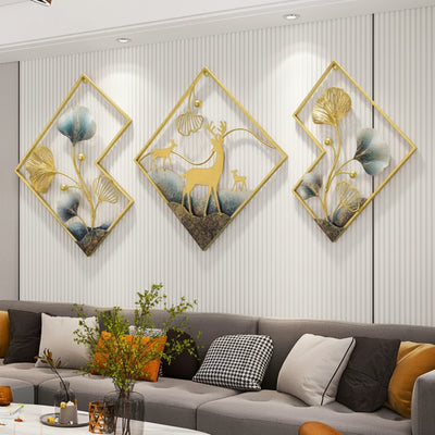 Ginkgo Deer Metal Wall Art