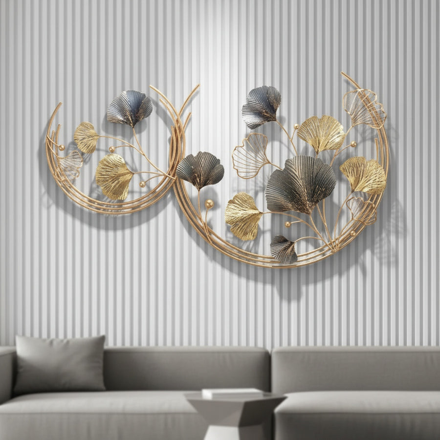 Ginkgo Half Moon Metal Wall Art