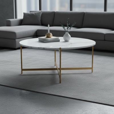 Gold Cross Marble Coffee Table