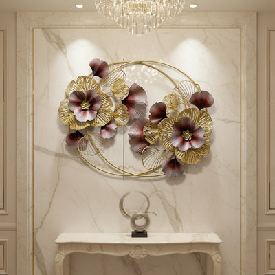 Gold Floral Metal Wall Art