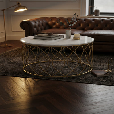 Gold Geometric Marble Centre Table