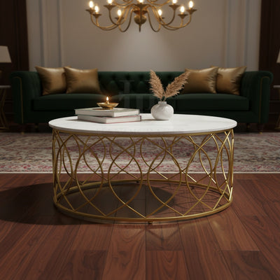 Gold Geometric Marble Centre Table