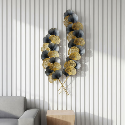 Gold Ginkgo Metal Wall Art