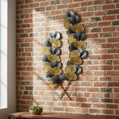 Gold Ginkgo Metal Wall Art